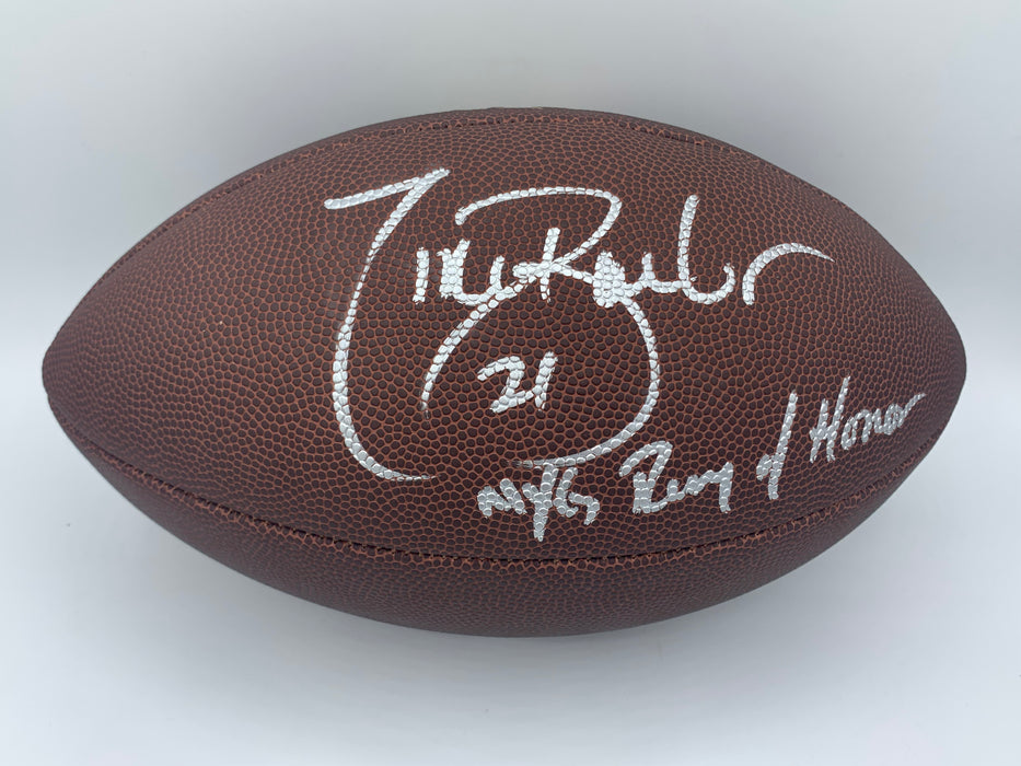 Tiki Barber Autographed Wilson Football with NYG Ring of Honor Inscription (JSA)