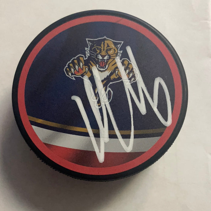 Aleksander Barkov Autographed Florida Panthers Logo Puck (JSA)