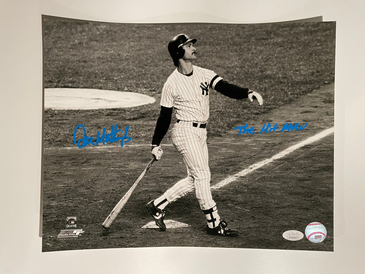 New York Yankees Don Mattingly Autographed White Pinstripe Nike Jersey Size L Hit Man JSA
