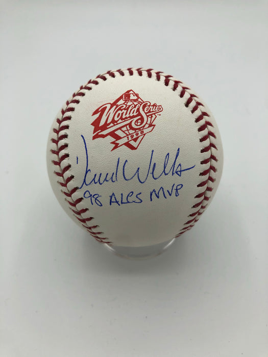 David Wells Autographed 1998 World Series Baseball w/ 98 ALCS MVP Insc (JSA)