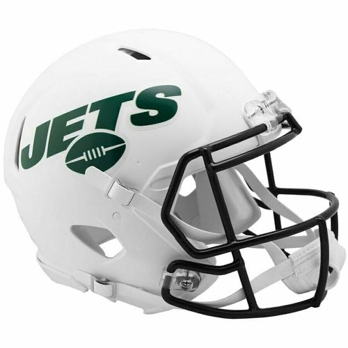 center helmet football NY Jets UNSIGNED Riddell Alternate Flat White Full Size Replica Helmet — Coach's Collectibles