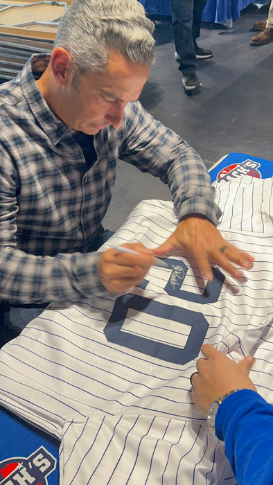 Jorge Posada Autographed CUSTOM NY Yankees Pinstripe Jersey with Retirement Patch (Beckett)