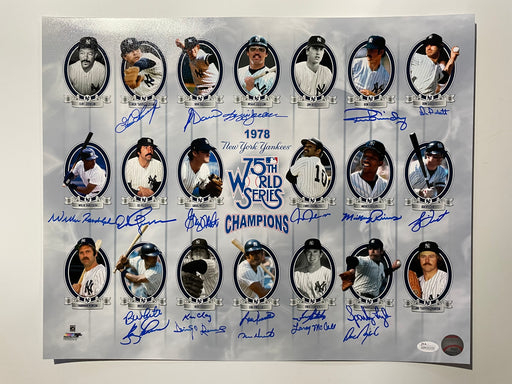 1978 NY Yankees Team Signed 16x20 Thurman Munson Photo (JSA