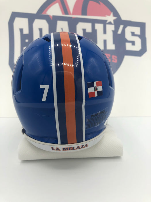 Jose Reyes Autographed Custom NFL Style NY Mets Mini Helmet with Custom Accessories (JSA)