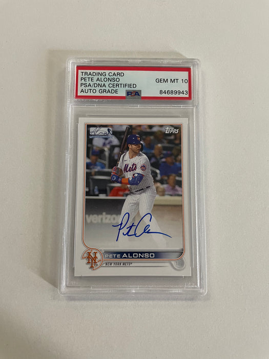 Pete Alonso Autographed 2022 Topps Special Edition Slabbed Auto Grade 10 Card #2022 (PSA)