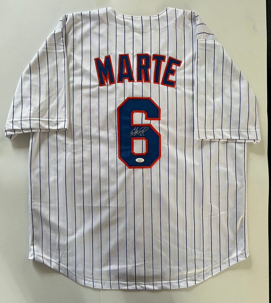 Starling Marte Autographed CUSTOM NY Mets Pinstripe Jersey (JSA