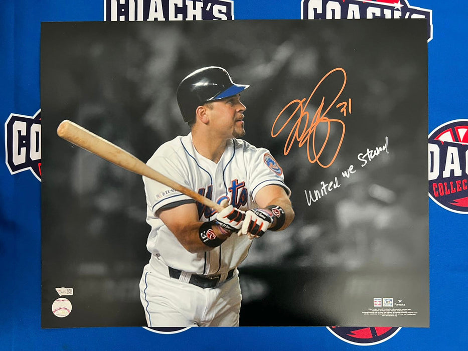 Mike Piazza Autographed Post 9-11 HR 16x20 Photo w/ United We Stand Inscription (Fanatics)