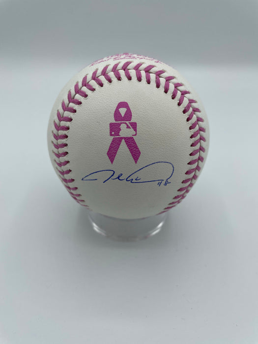 Jacob deGrom Autographed Mothers Day Breast Cancer Logo Baseball (Fanatics/MLB)