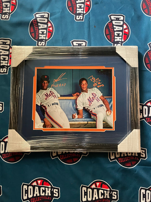 FRAMED Darryl Strawberry & Doc Gooden Dual Autographed 11x14 Photo with Multi Inscriptions (JSA)