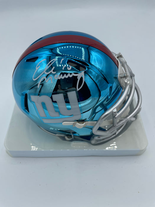 Eli Manning Autographed Chrome Mini Helmet (Fanatics)
