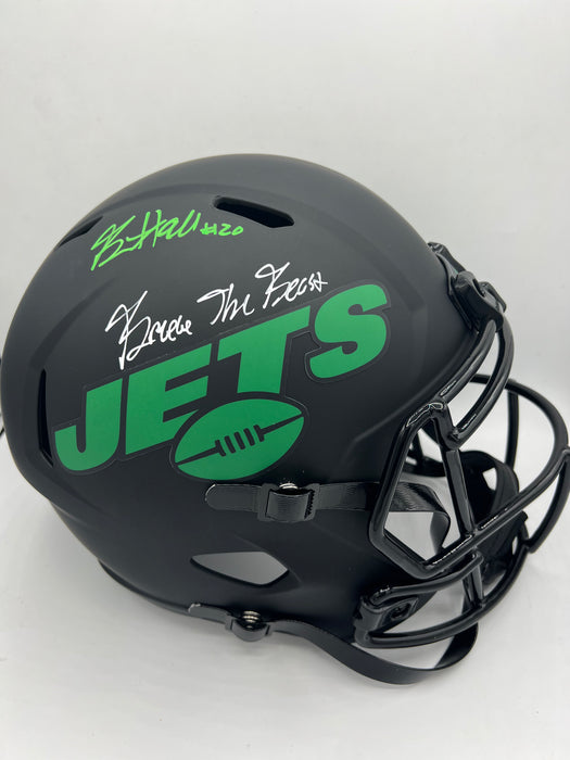 Breece Hall Autographed NY Jets Eclipse Alternate Speed Replica Helmet w/ Inscription (Fanatics)