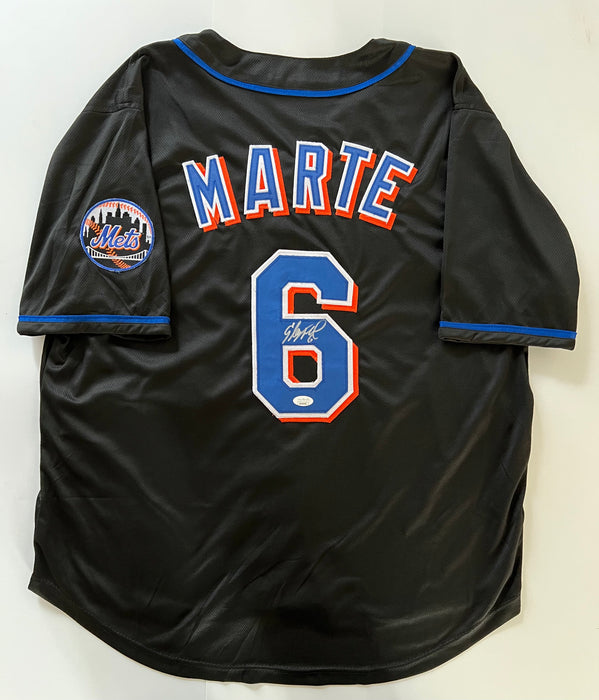 Starling Marte Autographed CUSTOM NY Mets Black Jersey (JSA)