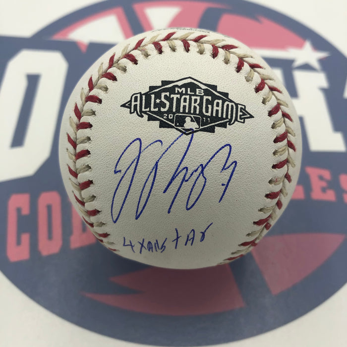 Jose Reyes Autographed 2011 All Star Baseball with 4x All Star Inscription (JSA)
