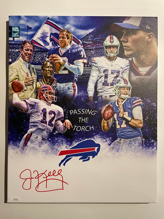 Jim Kelly Autographed 16x20 Coach's Collectibles Exclusive Custom Wrapped Canvas (JSA)