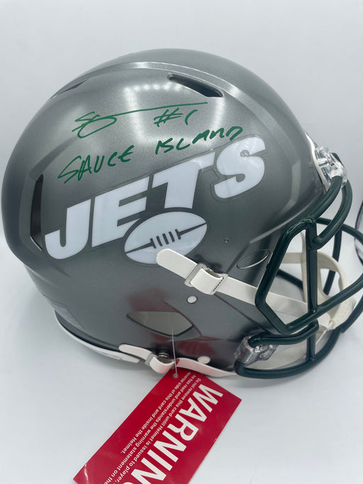 NY Jets UNSIGNED Riddell Alternate Flat White Full Size Replica Helmet —  Coach's Collectibles