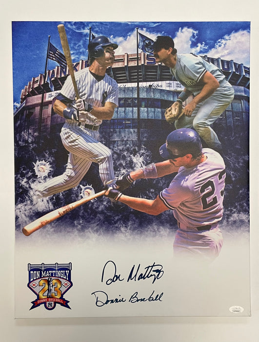 Don Mattingly Autographed 16x20 Custom Edit Canvas with Donnie Baseball Inscription (JSA)