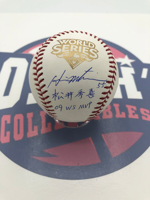 Hideki Matsui Autographed 2009 WS Baseball with Multi Inscriptions (JSA)